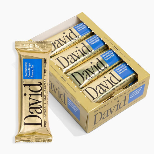 David Chocolate Chip Cookie Dough Protein Bars | 28g Protein | 12 Pack
