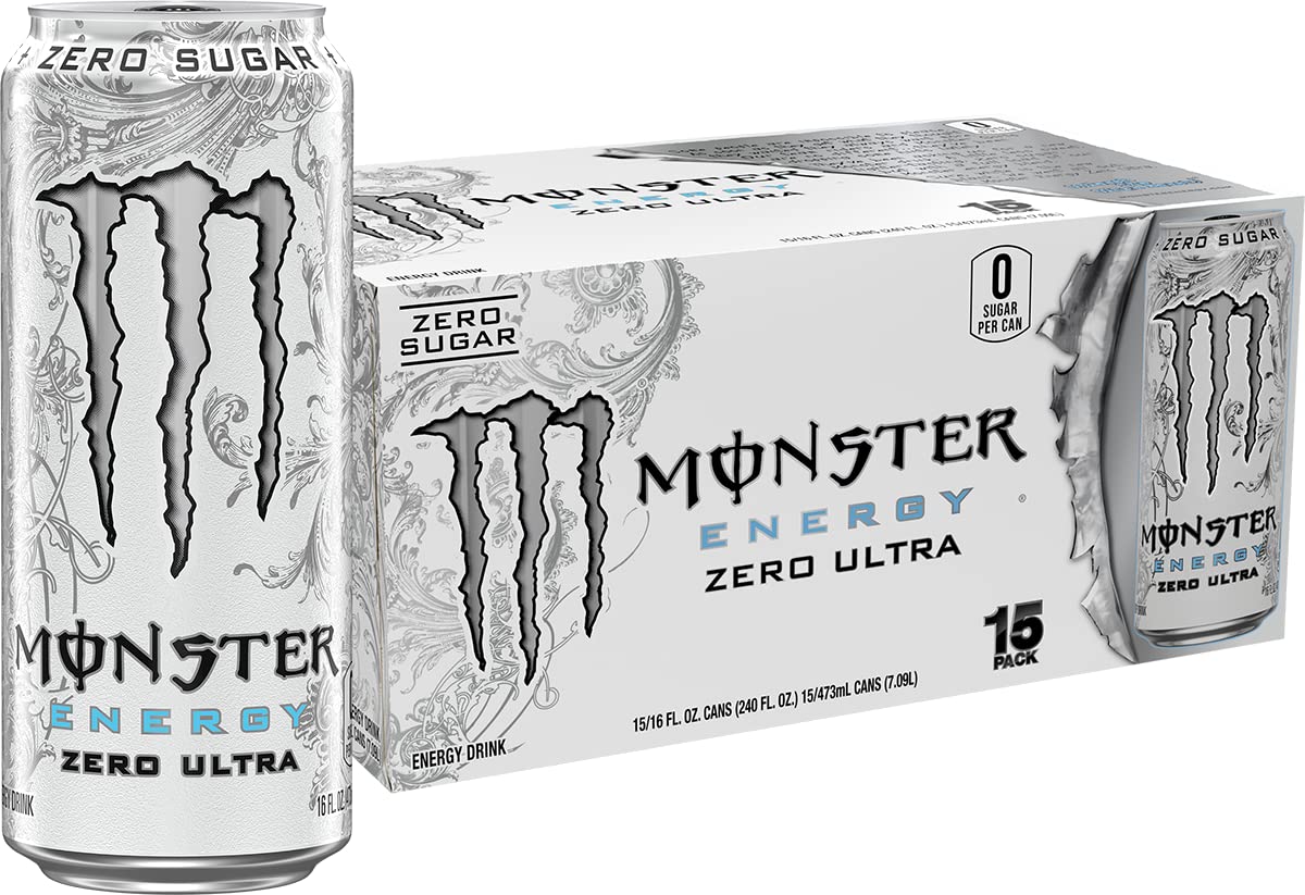 Monster Energy Zero Ultra | Sugar Free Energy Drink | 16 Oz | Pack of 15