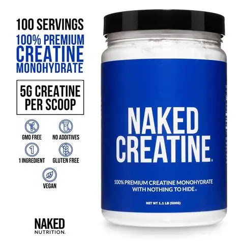 NAKED Creatine Pure Micronized Creatine Monohydrate – 500g | NSF Certified, Vegan, Unflavored